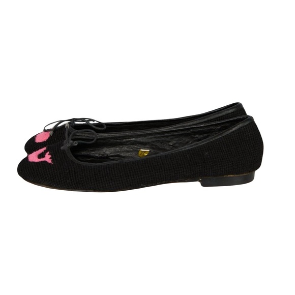 BY PAIGE flats Needlepoint Pink Whale Slip On Shoes - Picture 1 of 11